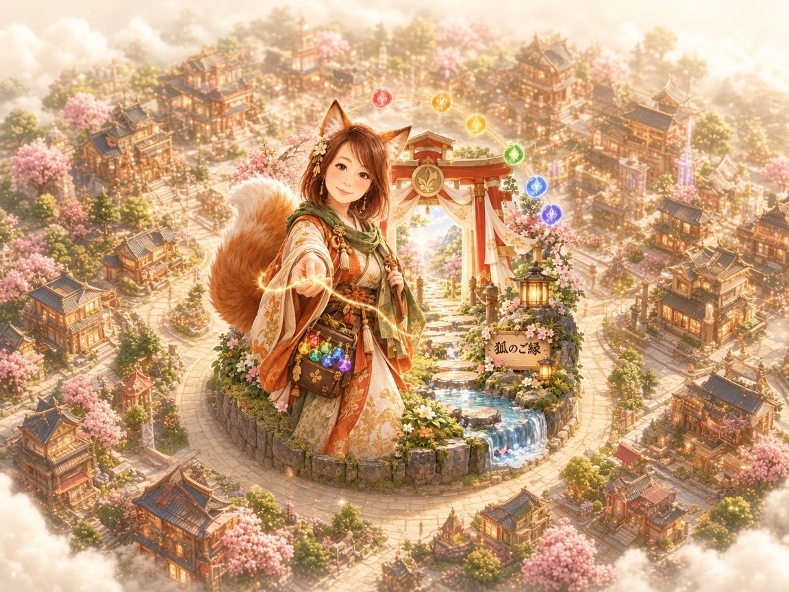 個人キャラポータルがSUNIVA WORLDの地図に立っている見本