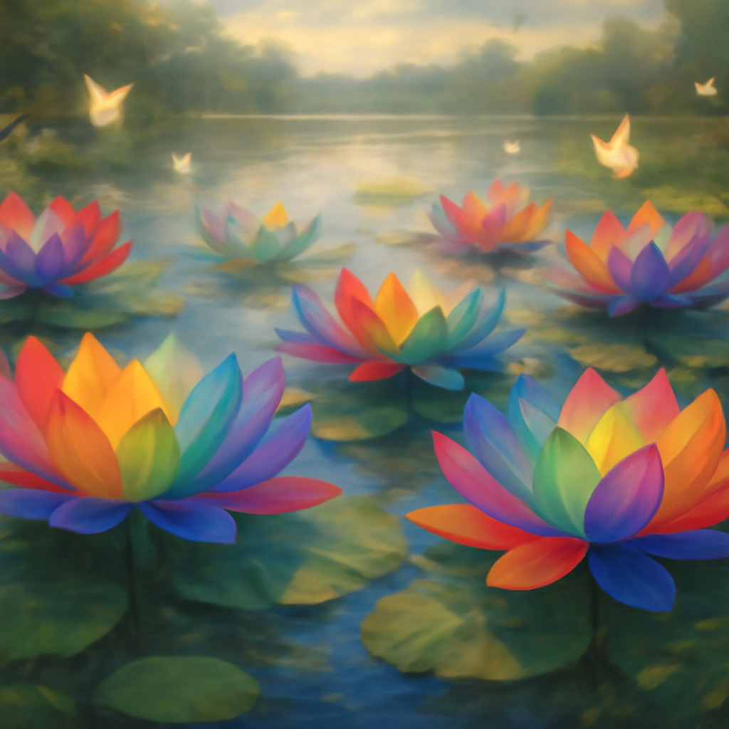 不思議な虹色の花々